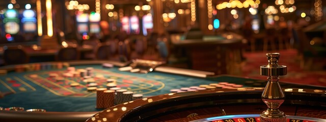 Wall Mural - a casino table with a roulette