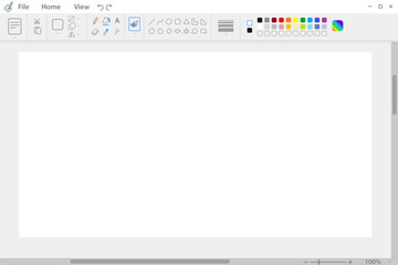 Graphic drawing application panel. Digital program for paint toolbar for creating and composing pictures in vector based design