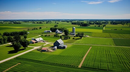 Wall Mural - livestock farm aerial