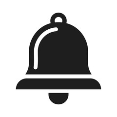 Wall Mural - bell icon. bell symbol. black icon of bell isolated on white. vector illustration.