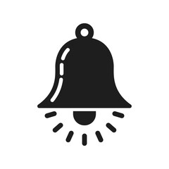 Wall Mural - bell icon. bell symbol. black icon of bell isolated on white. vector illustration.