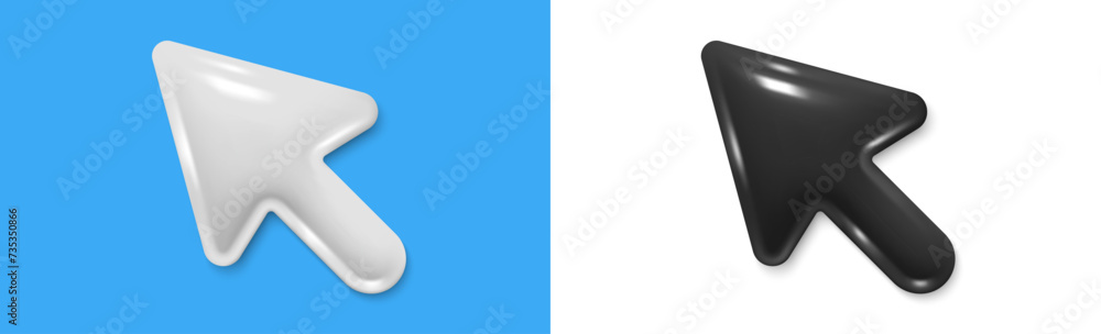 Arrow Pointer Mouse Cursor 3d Icon Computer Interface Render Click