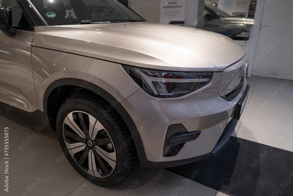 white new Volvo XC40 Recharge Electric Car, SUV crossover Swedish ...