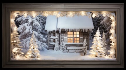 Canvas Print - joy winter holiday frames