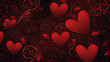 A Bunch of Red Hearts on a Black Background