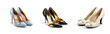 © sizsus - transparent background cutouts of women ladies shoes collection Set of different styles and colors