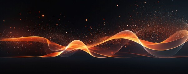 Wall Mural - Voice pattern background, abstract banner with flowing particle design