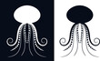 Jellyfish logo. Isolated jellyfish on white background