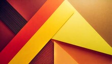Yellow Orange Red Abstract Background For Design Geometric Shapes Triangles Squares Stripes Lines Color Gradient Modern Futuristic Colorful Bright Web Banner