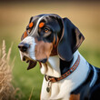Portrait of an American English Coonhound. 