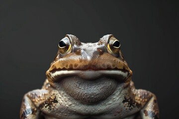 Frog portrait on black background, highly detailed - generative ai