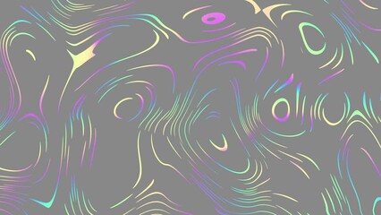 Sticker - distorted neon glowing lines abstract background on black background. 4k loop