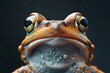 Frog portrait on black background, highly detailed - generative ai
