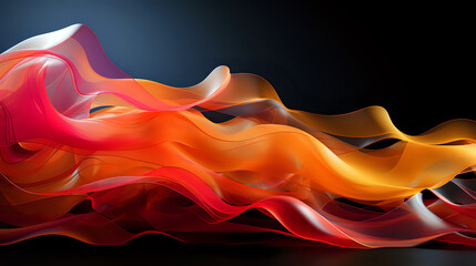 Fluid Fire: Abstract Smoke Art.  This captivating abstract image presents waves of red and orange smoke, ideal for vibrant backgrounds and creative projects.