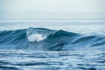 Beautiful waves in the ocean sea blue view