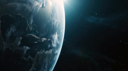 Wall Mural - stunning outer space galaxy with a bright planetary body in space