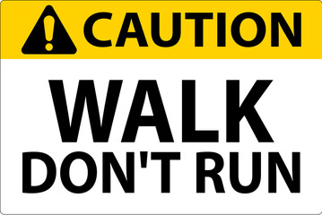 Wall Mural - Caution Sign, Walk Don't Run