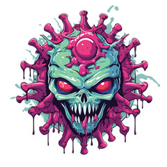  Virus Evil Vector Illustration for Logo Embl