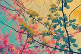 Fototapeta Do pokoju - Bright Bold Colors Spring Pop Art Background created with Generative AI Technology