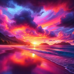 Wall Mural - Tranquil Sunset Landscape 2