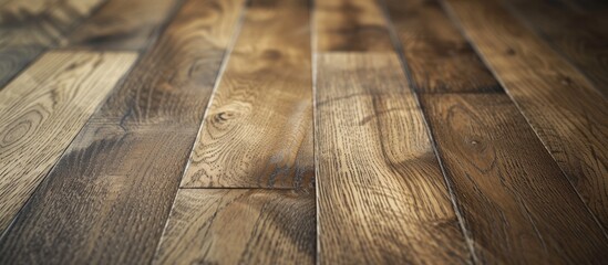 Wall Mural - Close-up Detail of Natural Wooden Floorboards in Warm Natural Light and Texture Surface for Interior Design Background