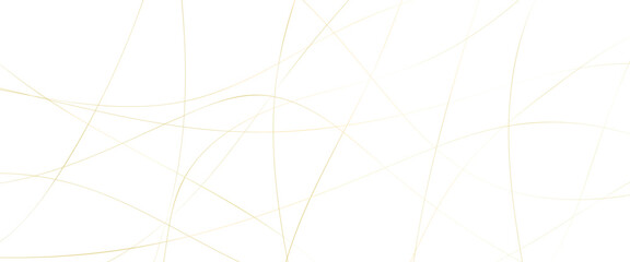 Vector abstract gold lines with white background, creative and geometric shape with gold luxury pattern and seamless luxury geometric premium golden random chaotic lines on transparent background.