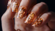rose gold color nail art