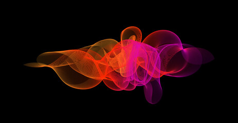 Wall Mural - gradient wave line blend form. abstract pink orange flowing lines design element. dynamic neon wave 
