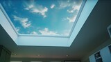 Fototapeta Uliczki - Remote controlled motorized skylights with rain sensors, solid color background