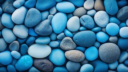 Wall Mural - Abstract nature pebbles background. Blue pebbles texture. Stone background.  Blue vintage color. Sea pebble beach. Beautiful nature. Turquoise color