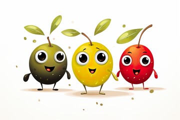 cute character illustration of olives 