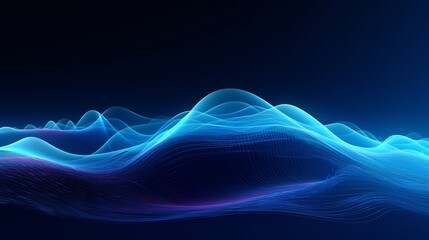 Canvas Print - Abstract digital wave. Blue circular shape on the background. Futuristic point wave. Big data. 3D rendering