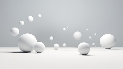 Wall Mural - Floating spheres 3d rendering empty space for product show