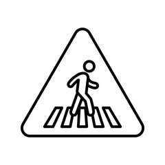 Crosswalk icon. Pedestrian crossing vector icon color editable