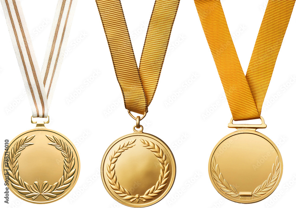 gold medal isolated on white Stock Photo | Adobe Stock