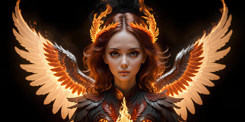 Poster - Surreal fire angel Wings