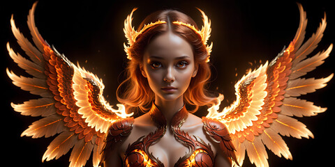 Sticker - Surreal fire angel Wings