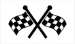 Two crossed racing flags. Championship, isolated flags. Checkered and crosse Vector stock illustration EPS 10