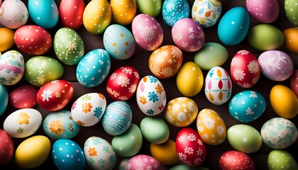 Canvas Print - easter eggs background