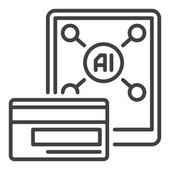 Canvas Print - AI Payment with Smartphone vector AI icon or symbol in thin line style