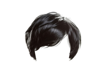 Wall Mural - Stylish hair wig with trendy design isolated on background, front view, fashionable hairstyle concept.