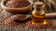 Linseed oil, alternatively recognized as flaxseed oil, is an oil with a color range from clear to yellowish, derived from the dried and matured seeds of the flax plant.