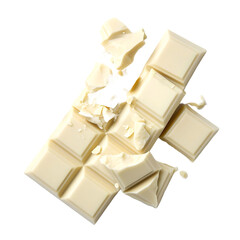 White chocolate isolated on transparent or white background, png