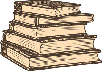 Book stack clipart design illustration