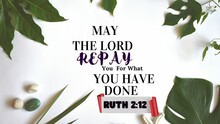 Bible Verses " May The Lord Repay  You For What You Have Done Ruth 2:12 "