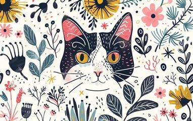 Naklejka na meble seamless pattern with flowers