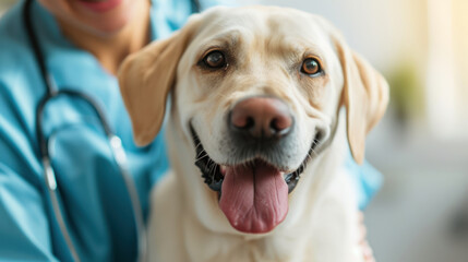 Wall Mural - Dog at the veterinarian's appointment
