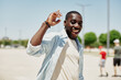 © SHOTPRIME STUDIO - Isolated black lifestyle male african happy background portrait men young guy smile cool person american