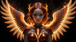Surreal fire angel Wings
