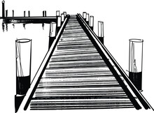 Vector Black And White Illustration The Warf
